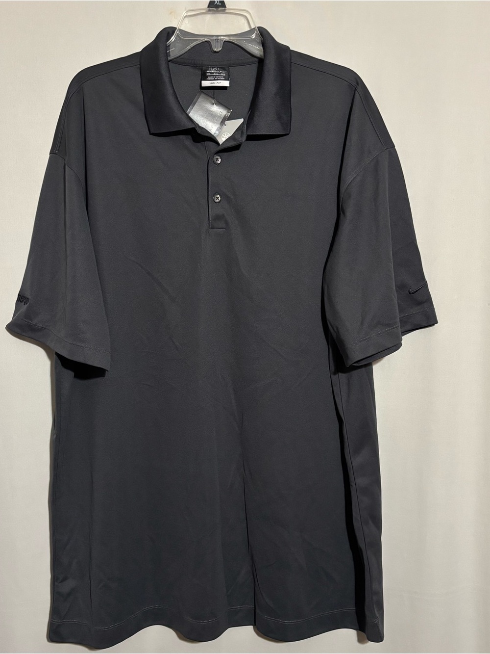 New XXL Nike Men's Black Charcoal Color Dri-FIT Golf Polo Shirt